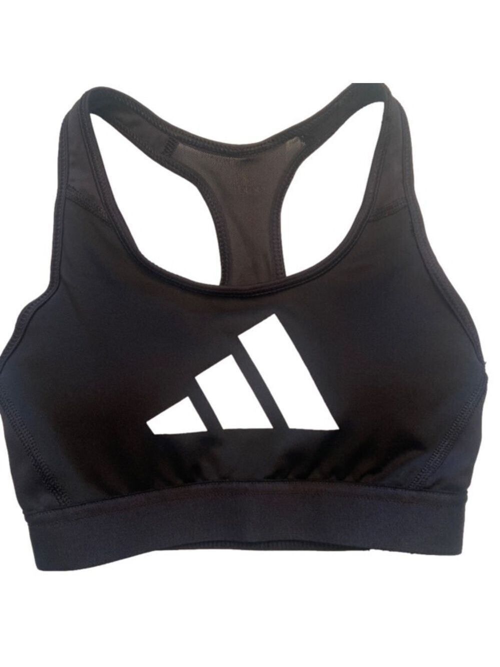 Adidas Black White Logo Sports Bra XS